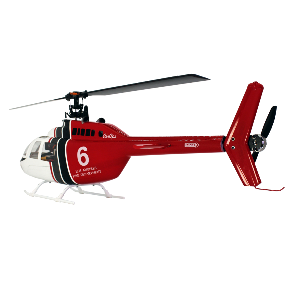 FlishRC Bell 206 V5 — New — LAFD — 450 Size — Assembled & Test Flown